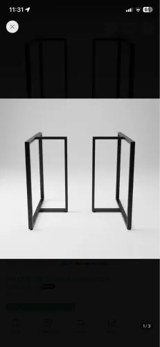 Pé de mesa industrial 75x60 par