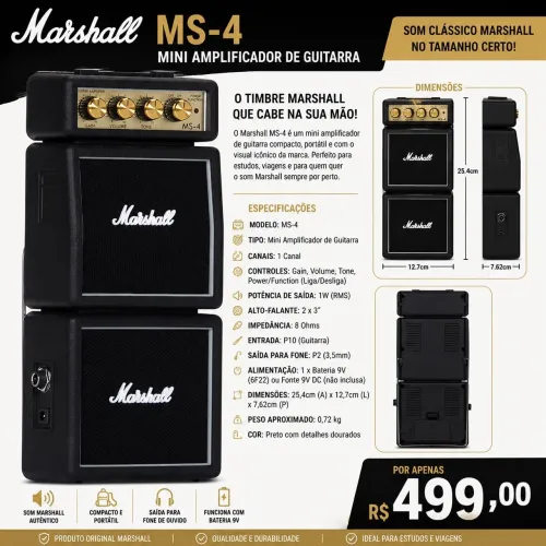 Amplificador Marshall MS-4 novo