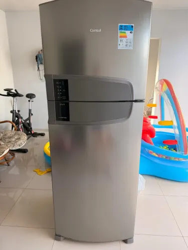 Geladeira Consul Frost Free CRM55 Inox 437L - Econômica (Classe A)