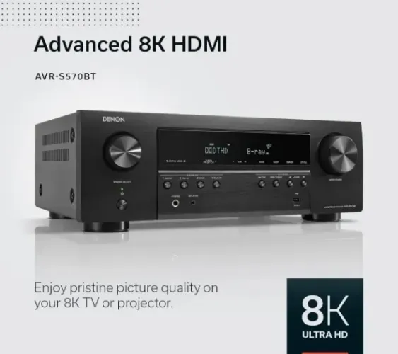 Receiver Denon AVR-570BT 5.2ch Hdmi Bluetooth 8k 127v Preto