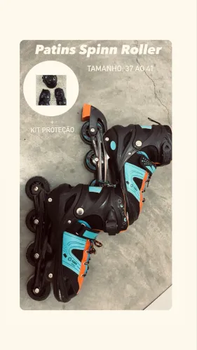Patins Spin Roller + Kit Proteção 