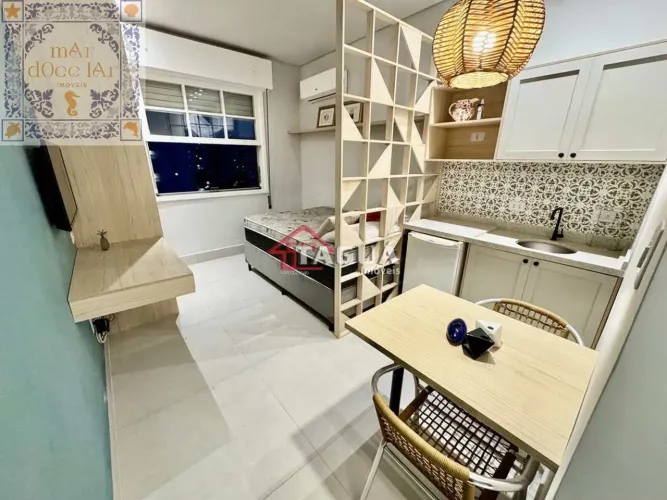 Venda Apartamento Santos SP - mAr dOce lAr kitnet beira-mar na já mobiliado na ponta da pr