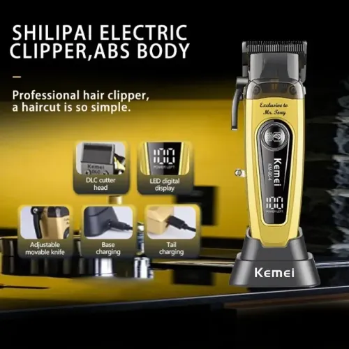 MÁQUINA DE CORTE KEMEI 11500RPM BARBEIRO BARBEARIA A MAIS FORTE