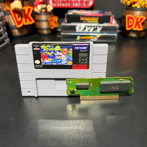Cartucho SNES Pocky & Rocky 2 + Mini Caixa
