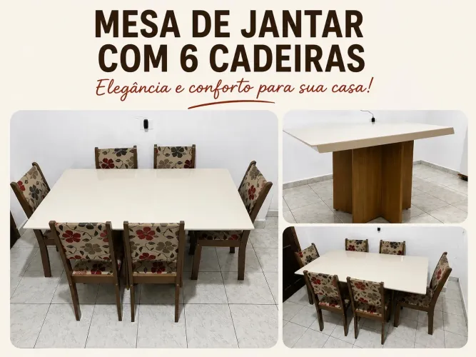 Mesa de jantar com 6 cadeiras 