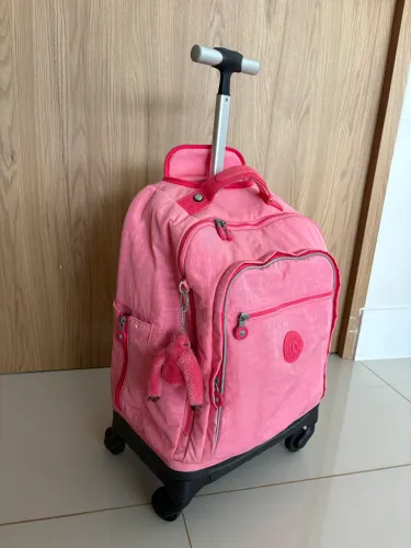 Mochila kipling rodinhas original rosa