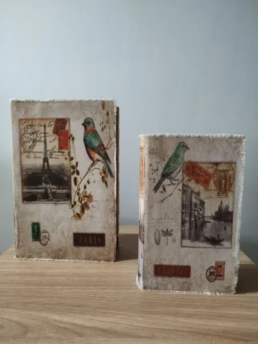 Caixa livro pássaros 