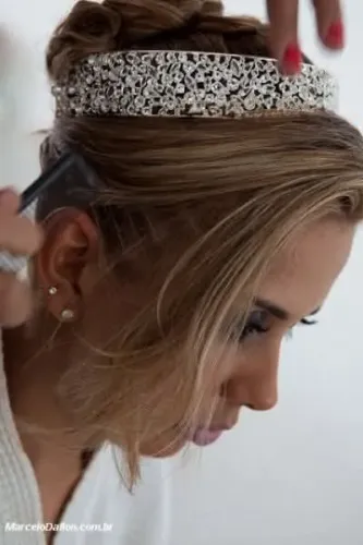 Tiara Noivas Cravejada Cristais