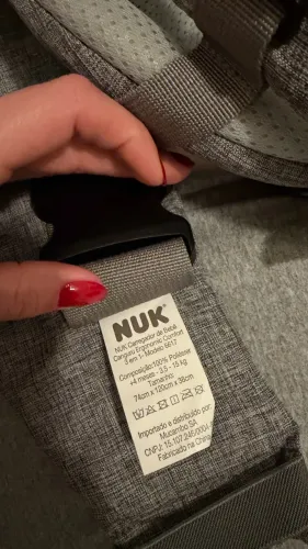 Canguru Ergonômico P/ Bebê Comfort 3 Posições 15KG Cinza Nuk