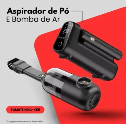 Aspirador e bomba de ar portátil (MXC-k101, Tomate)