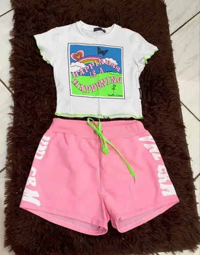 conjunto juvenil vanilla cream blusa short