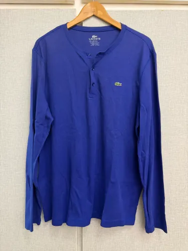 Manga longa Lacoste azul (G)