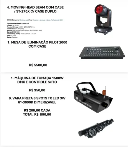 Vendo Kit iluminação para DJs e bandas 