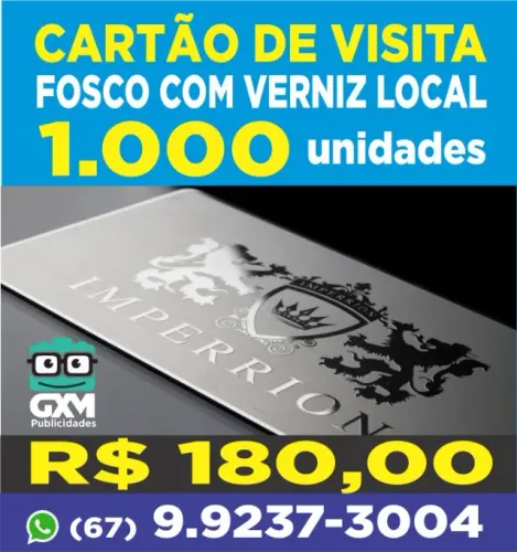 cartões de visita boop fosco verniz localizado