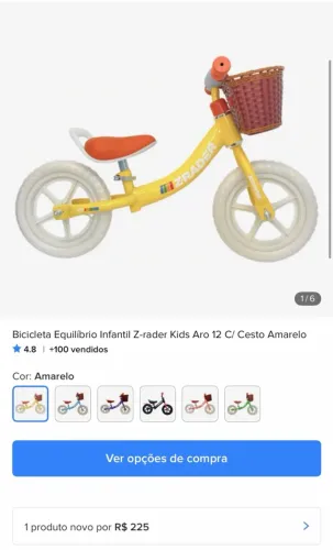 Bike de Equilíbrio Z-Rader Kids:
