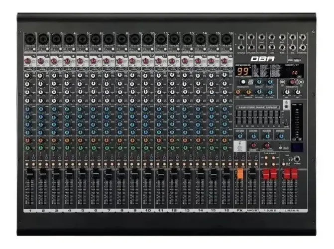 Mesa De Som 16 Canais Com 4 Auxiliares Dbr Dm16 Interface
