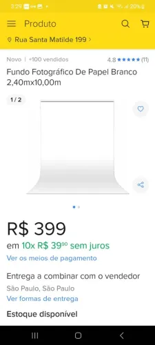 Fundo infinito branco 9 metros