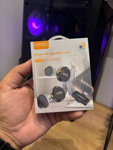 Microfone de lapela compatível com Android e iPhone 