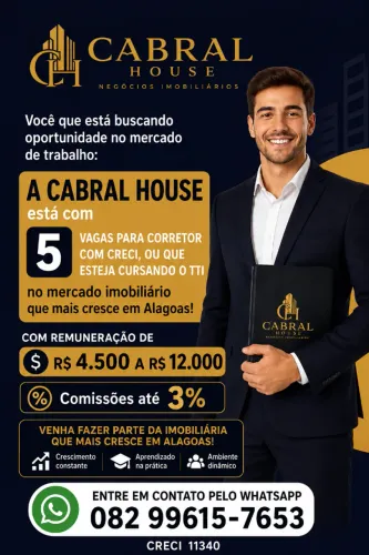 Vaga para corretores de imóveis na Cabral House Negócios Imobiliários
