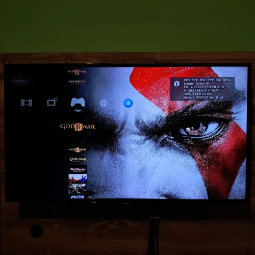 PS3 Slim GOW 500GB, Revisado e com garantia! HEN 4.93 + 40 jogos + lojas! Muito novo!