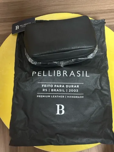 Organizador Tech Pelli Brasil Gatwick Preto em Couro - Novo Sem Uso