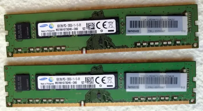 Memória RAM p/ PC - SAMSUNG - lote de 2 pentes de DDR3 1600 - 8 Gigas cada, total 16 Gigas