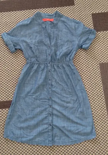 Vestido jeans com elástico na cintura para regular veste 36/38