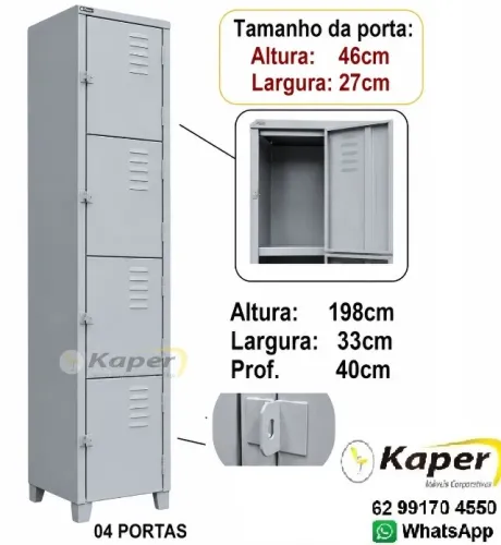 Guarda Volumes 04 portas - Roupeiro de aço ( novo ) escaninho