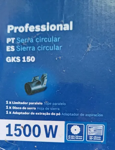 Serra circular Bosch GKS 150, pouco uso ( uso caseiro robe) muito nova , na caixa 
