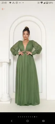 Vestido festa/madrinha verde oliva escuro 