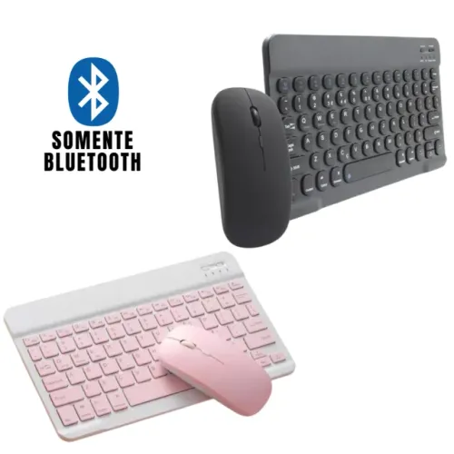 Teclado e Mouse Bluetooth Sem Fio p/ Tablet e Celular *NOVO*