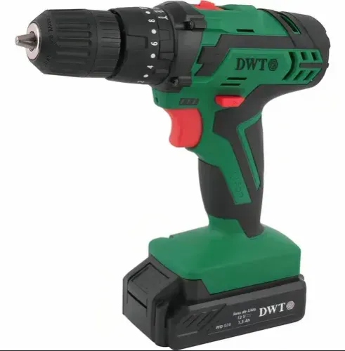 Parafusadeira Furadeira Com Impacto 12v À Bateria Com 74 Peças Dwt 12v Verde 127/220v
