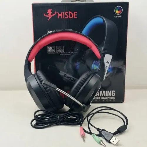 HEADSET GAMER RGB COM FIO E MICROFONE MISDE A8