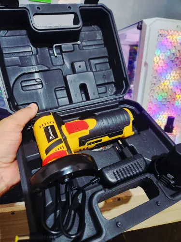 Mini esmerilhadeira a bateria com maleta