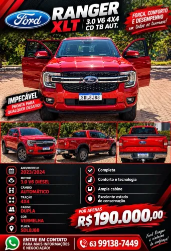 Ford Ranger XLT 3.0 V6 4X4 CD TB Die. Aut. 2024