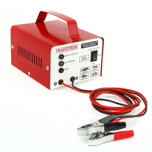 Carregador de Bateria Trafotron CF5AH para Carro, Moto e Barco 12V Bivolt com Carga Lenta