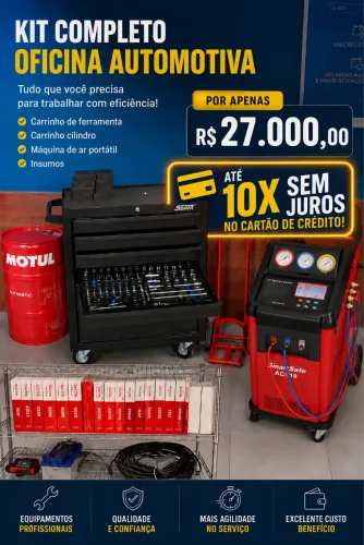 Máquina de ar condicionado e carrinho de ferramentas