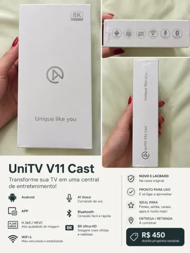 UniTV V11 Cast 8K ? NOVO E LACRADO
