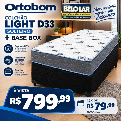 Colchão Light D33 Solteiro + Base Box