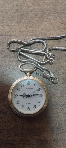Relógio De Bolso Technos Quartz Vintage - Com Corrente (Mod. 2035.HE)