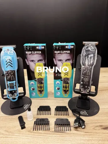 Máquina de cortar cabelo e barba transparente
