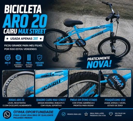 BICICLETA CAIRU MAX STREET ARO 20 - USADA 3X