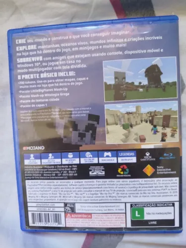 Minecraft mídia física para ps4, perfeito estado, serve em PS5 também