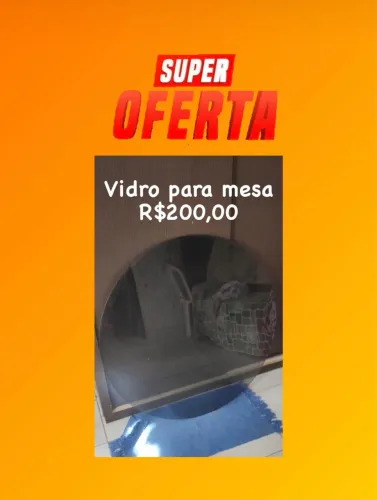 Tampo de vidro para mesa 0,98cm
