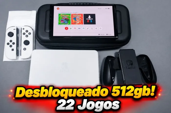 Nintendo Switch OLED desbloqueado semi novo