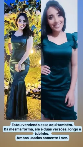Vestido verde esmeralda sereia/tubinho