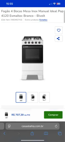 Fogão esmaltec novo na caixa