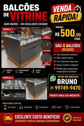 Vendo balcão de atendimento 