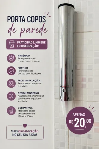 Porta copos de parede
