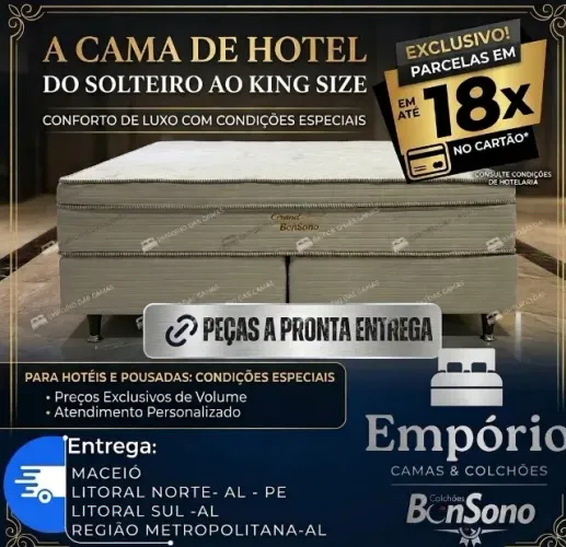 Camas para Pousada, hotel solteiro, casal, queen, king, bicamas, condição exclusiva 18x